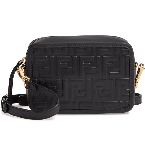 fendi mini logo embossed calfskin leather camera bag main|FENDI Vitello Century FF 1974 Embossed Mini Camera Case .